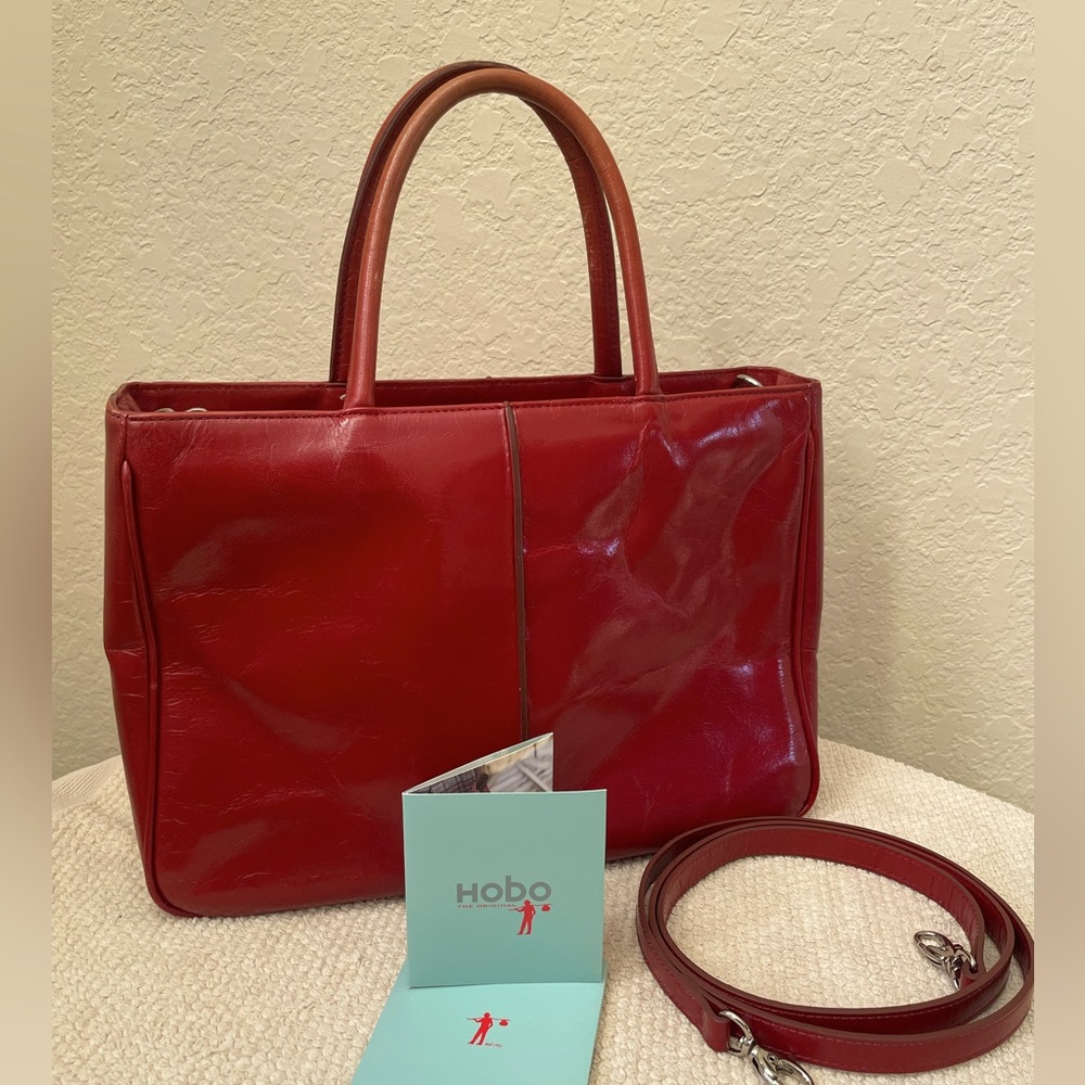 Vintage Red Leather HOBO purse / handbag